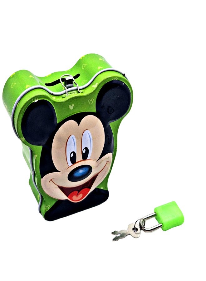 SSKR GNR Mini Metal Coin Bank/Piggy Bank with Lock & Key for Kids | Birthday, Educational Learning, Return Gift (Green) - Image 1